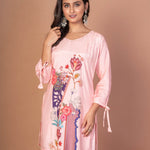 Pink Co - ord set with Abstract Paint - Anvi Couture