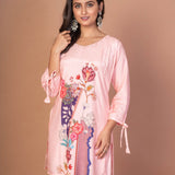 Pink Co - ord set with Abstract Paint - Anvi Couture
