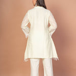Sea Green Cotton Co - Ord Set With Embroidered and Lace Work - Anvi Couture