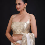 Golden Spaghetti Designer Blouse side