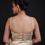 Golden Spaghetti Designer Blouse back