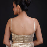 Golden Spaghetti Designer Blouse back