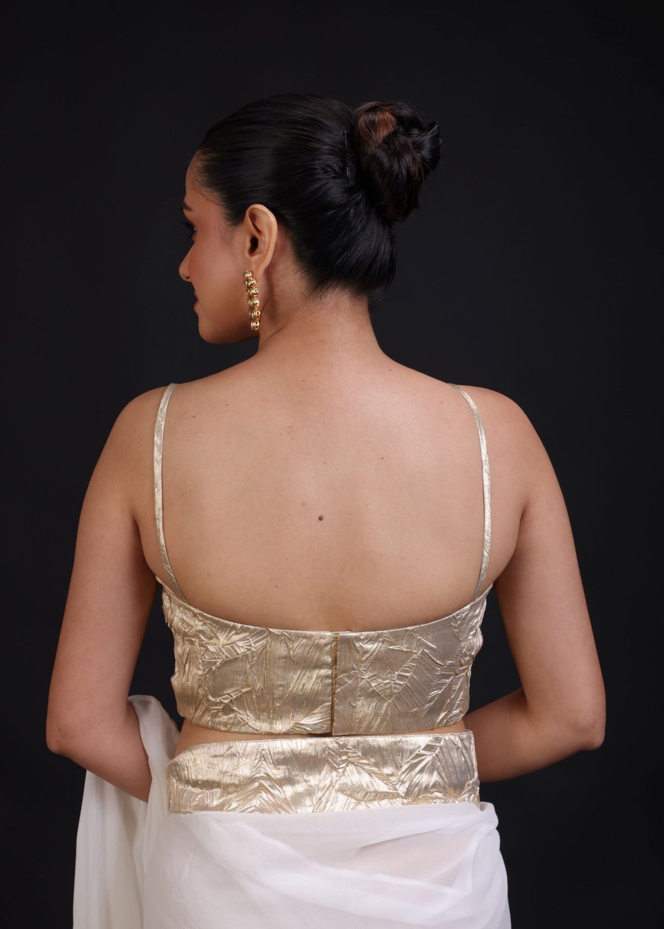 Golden Spaghetti Designer Blouse - Anvi Couture