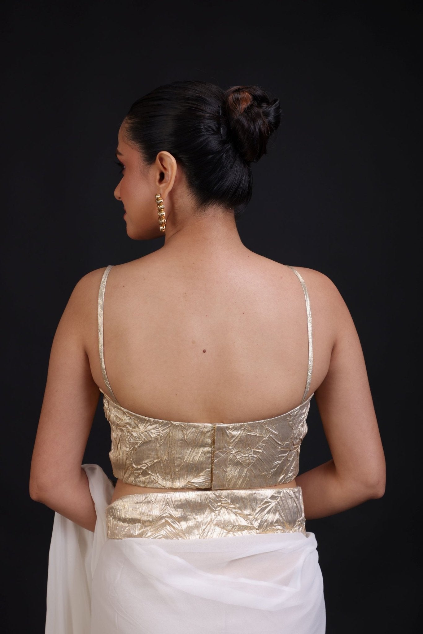 Golden Spaghetti Designer Blouse - Anvi Couture