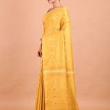 Golden Yellow Handloom Chanderi Silk Saree front