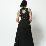 Fusion Designer Black Dress with Embroidery Work - Anvi Couture