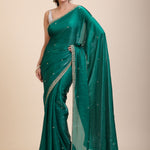 Green Jimmy Choo Saree With Embroidered Work Full

