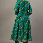 Green Printed Anarkali Kurti Set with Dupatta - Anvi Couture