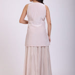Grey Sharara Set With Lace Work back