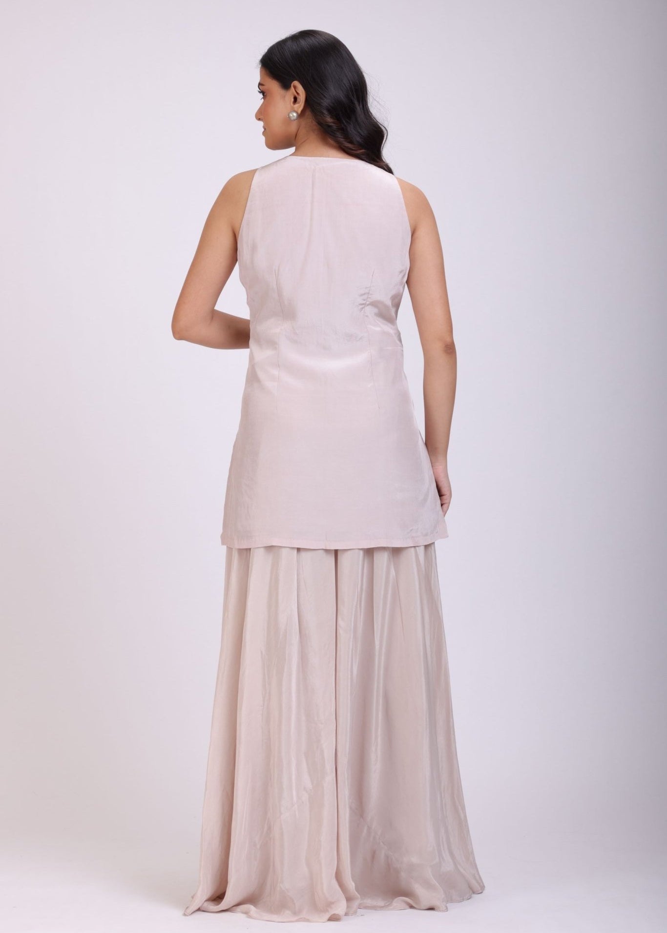 Grey Sharara Set With Lace Work - Anvi Couture