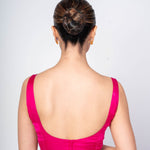 Hot Pink Sweetheart Neckline Sleeveless Blouse With Back Closure - Anvi Couture