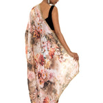 Ivory Crepe Saree with Floral Print and Cut Dana Embroidery Work