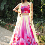 Rose Bloom Ivory Floral Lehenga Jacket Set - Anvi Couture
