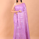 Lavender Color Handloom Silk Saree full
