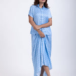 Light Blue Drape Skirt Set Full