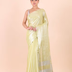 Light Green Handloom Tissue Saree full