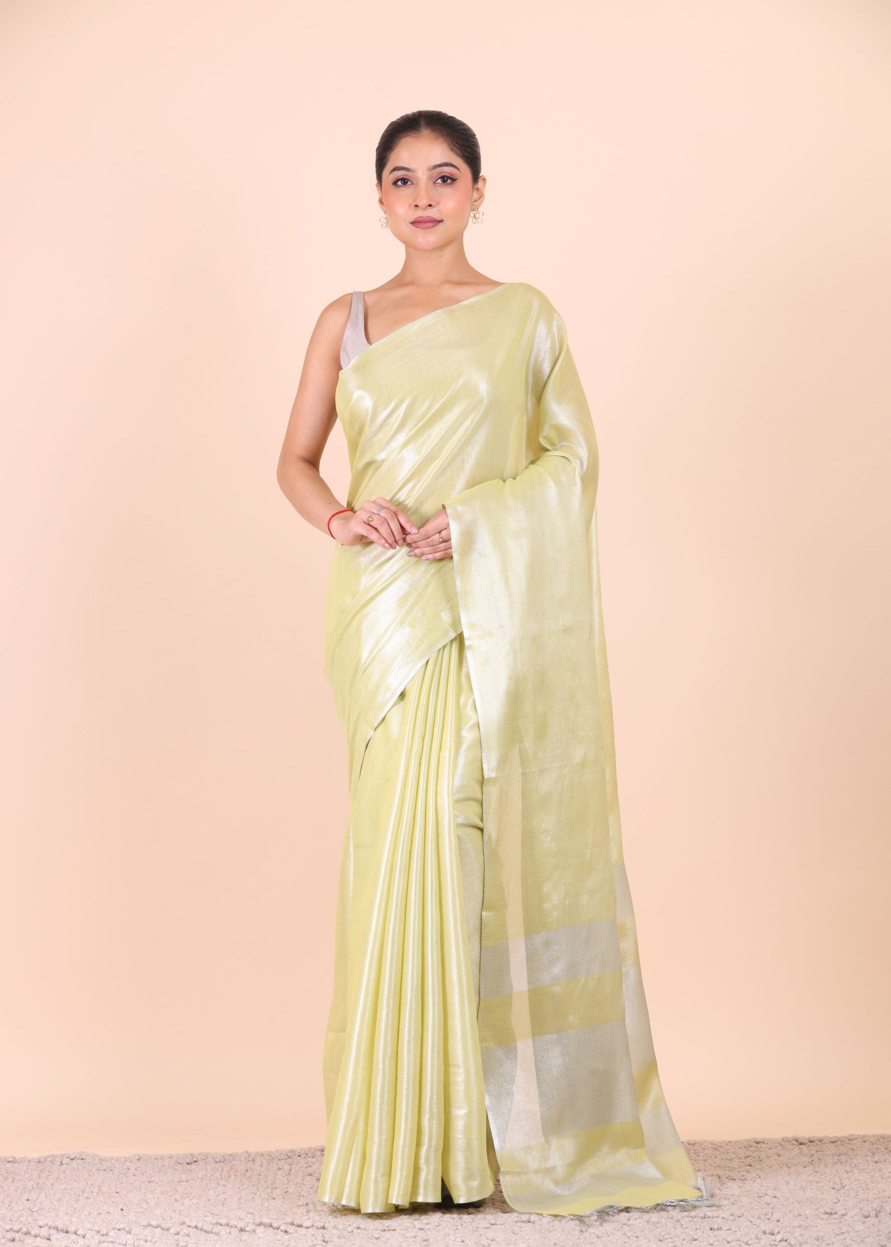 Light Green Handloom Tissue Saree full