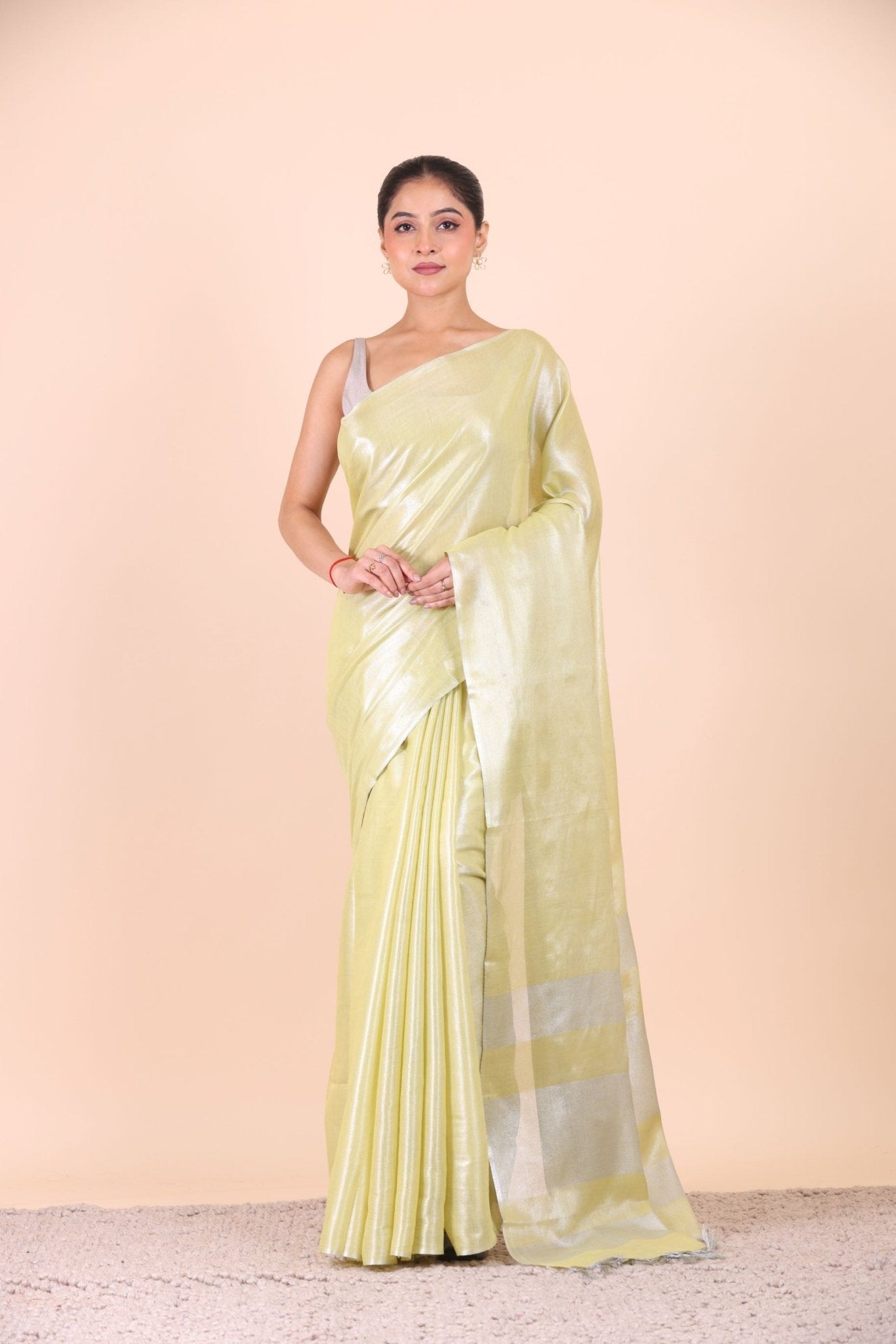 Light Green Handloom Tissue Saree full