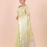 Light Green Handloom Tissue Saree front