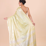 Light Green Handloom Tissue Saree back