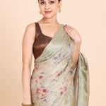 Light Green Kota Silk Printed Saree - Anvi Couture