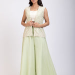 Light Green Sharara Set with Jacket full