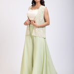 Light Green Sharara Set with Jacket side