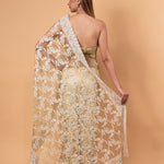 Light Mint Green Net Saree with All-Over Stonework