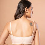 Light Pink Spaghetti Blouse in Cotton Silk - Anvi Couture