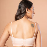 Light Pink Spaghetti Blouse in Cotton Silk - Anvi Couture