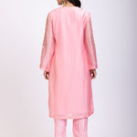 Light Pink Designer Kurti Set With Hand Embroidery Work back