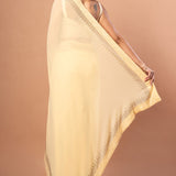 Light Yellow Georgette saree with sequin work - Anvi Couture