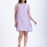 Lilac Purple Satin Short Dress Full

