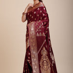 Maroon Bridal Banarasi Saree Full