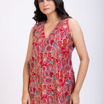 Maroon Embroidered Short Kurta Set close up
