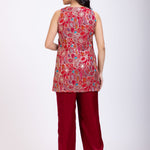 Maroon Embroidered Short Kurta Set back