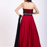 Maroon Lehenga Set With Black Cutdana Work back