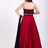 Maroon Lehenga Set With Black Cutdana Work back