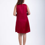 Maroon Short Dress With Embroidered Work Back
