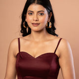 Maroon Spagatti Blouse in Cotton Silk Front 

