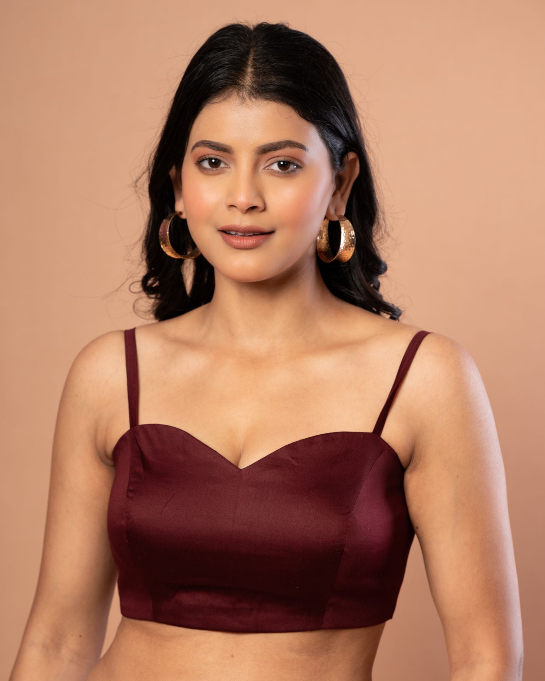 Maroon Spagatti Blouse in Cotton Silk Front 

