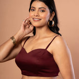 Maroon Spagatti Blouse in Cotton Silk Side 

