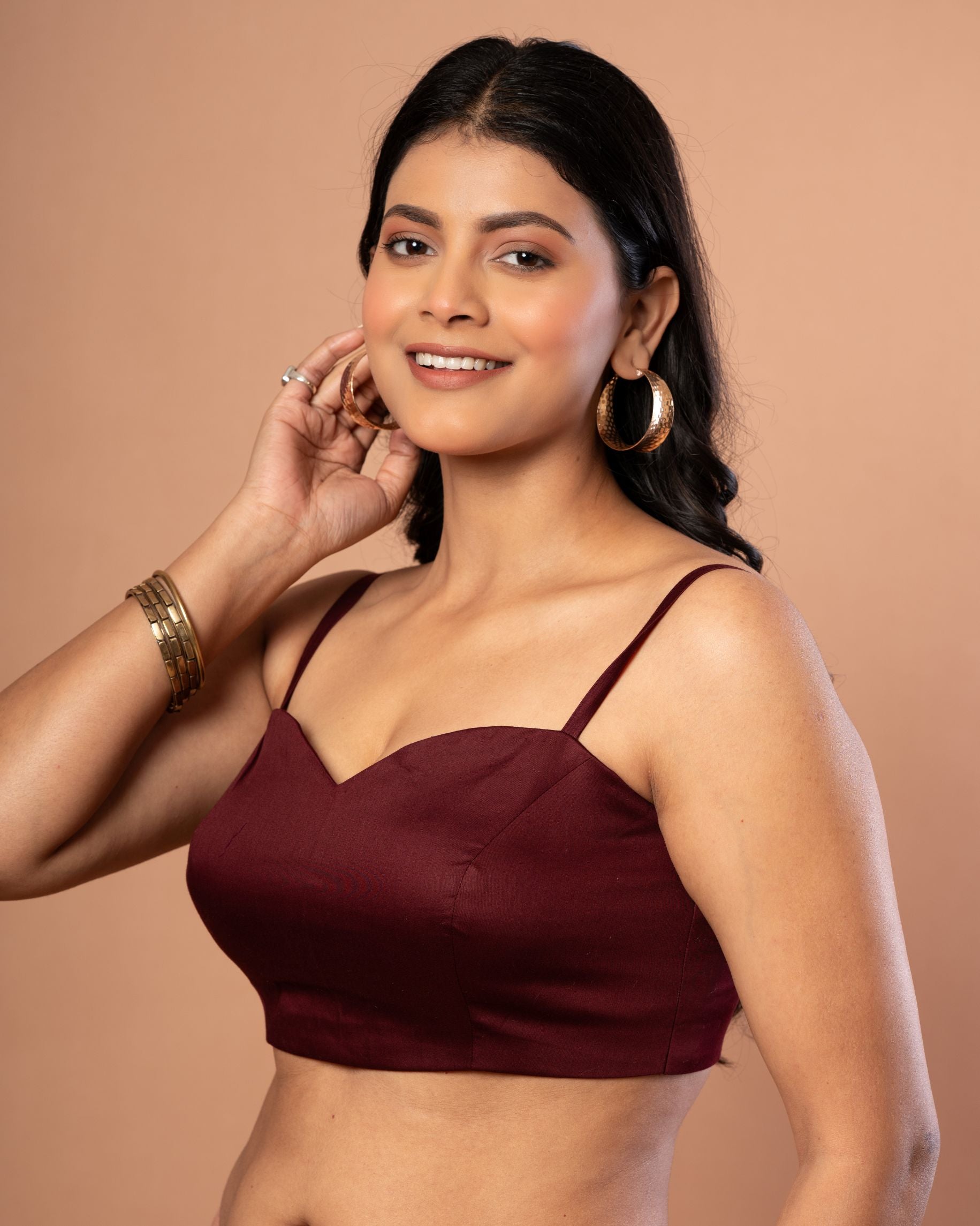 Maroon Spagatti Blouse in Cotton Silk Side 

