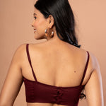 Maroon Spagatti Blouse in Cotton Silk Back 

