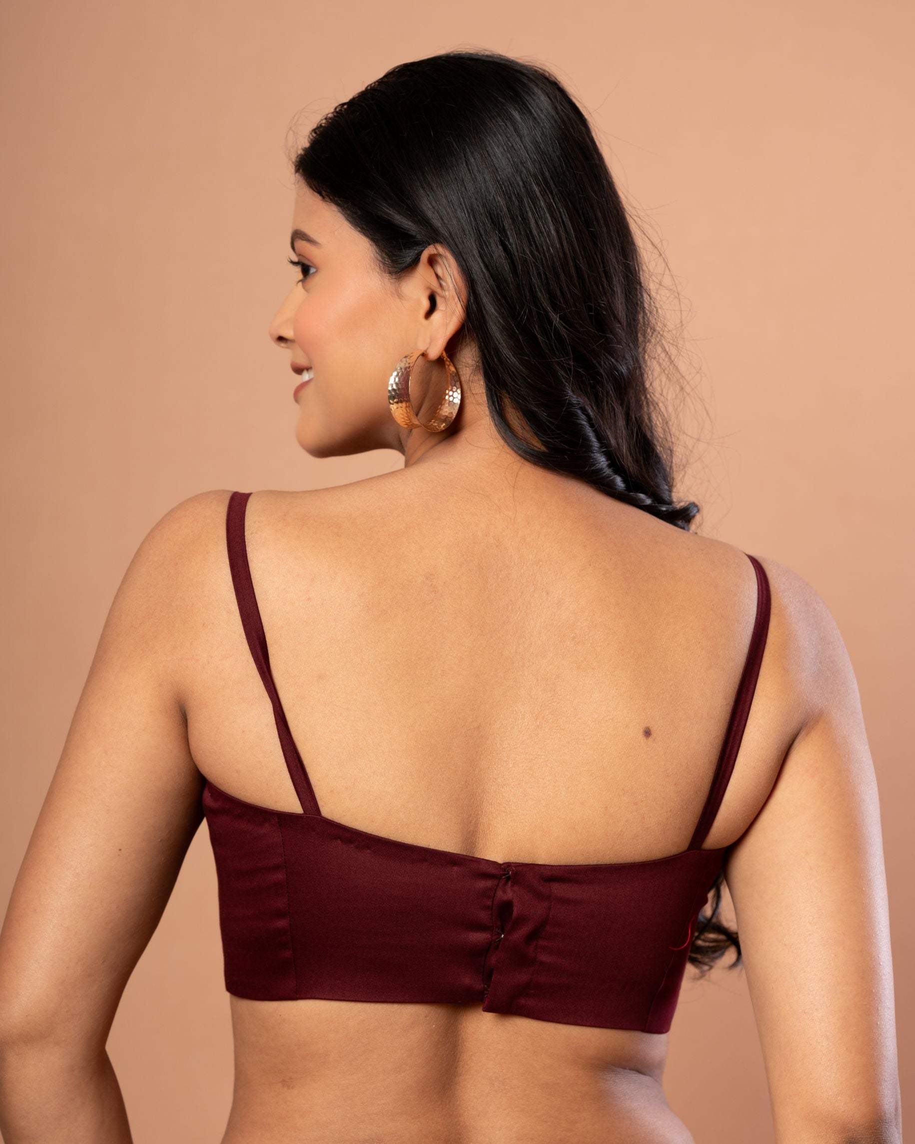 Maroon Spagatti Blouse in Cotton Silk Back 

