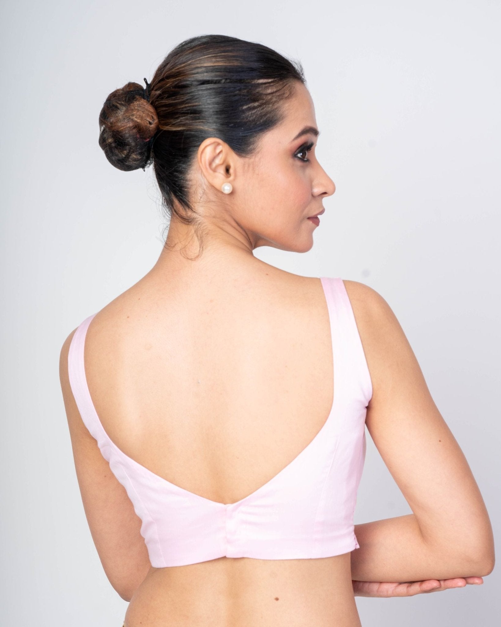 Premium misty rose pink cotton silk blouse for bridal and festive styling