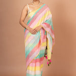 Multicolor Handloom Cotton Saree Front
