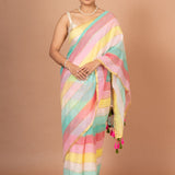 Multicolor Handloom Cotton Saree Full