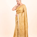 Mustard Yellow Pure Silk Saree side