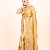 Mustard Yellow Pure Silk Saree side